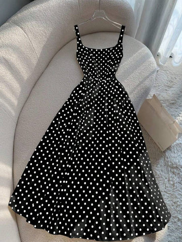 Embrace timeless elegance with this retro-inspired polka dot maxi dress, designed for the modern woman who appreciates classic style. The flowing silhouette flatters all body types while the lightweight fabric ensures comfort during warm weather adventures. Perfect for beach getaways, resort wear, or casual summer outings, this dress transitions effortlessly from day to evening. The iconic polka dot pattern adds playful sophistication, while the maxi length provides coverage and movement. An essential wardr