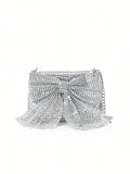 Get ready to turn heads with our Chic Rhinestone Bowknot One-Shoulder Clutch! Perfect for gala, prom, and cocktail events, this stunning clutch features a sparkling rhinestone bowknot and a comfortable one-shoulder strap. Make a statement and add a touch of elegance to any outfit with this must-have accessory.