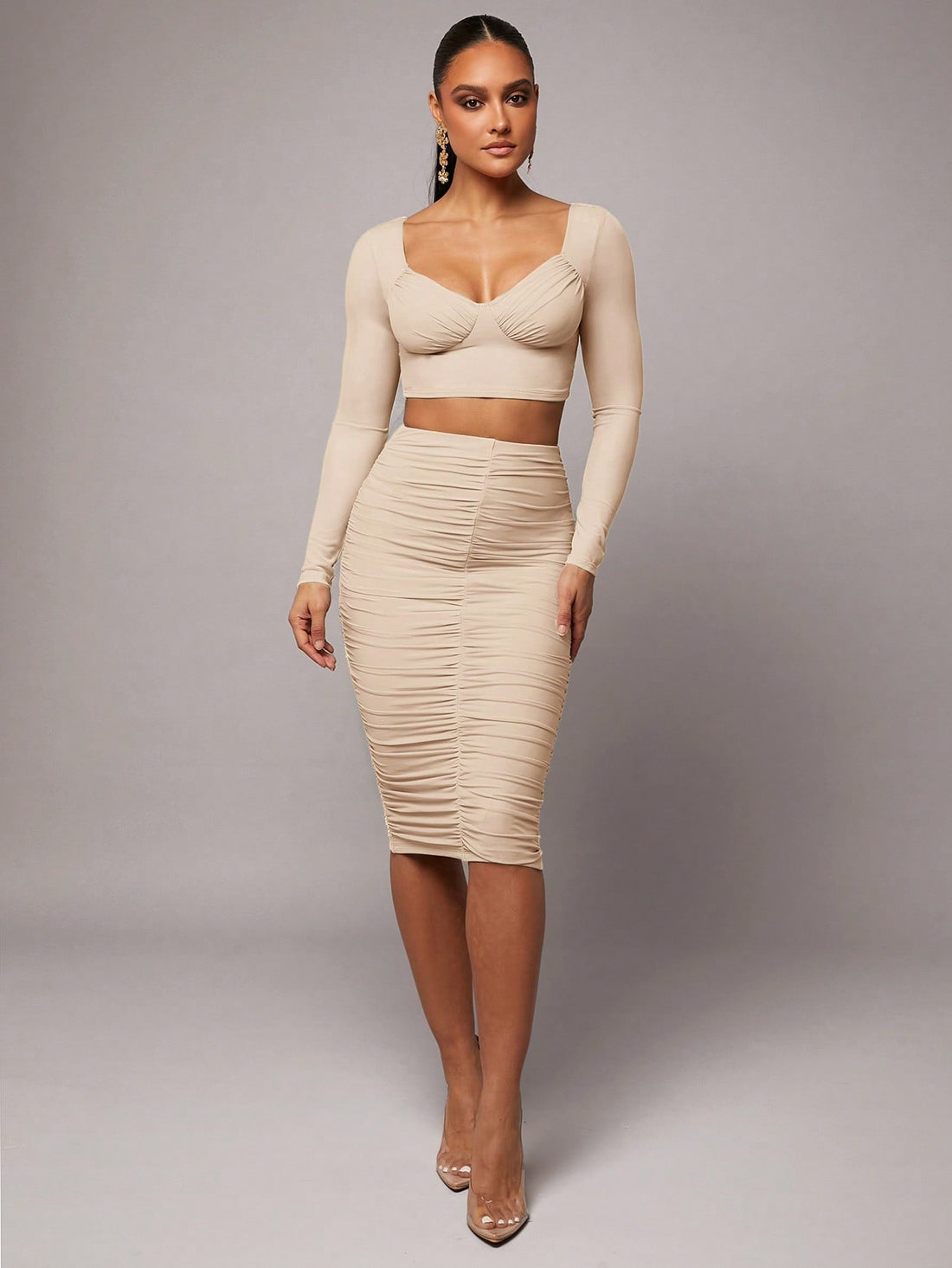 Elevate your romantic moments in this dreamy sage green two-piece set that's perfect for Valentine's Day, spring celebrations, or any occasion calling for effortless elegance. The soft, muted green hue flatters every complexion while the coordinated pieces work together seamlessly for a polished, put-together look. Whether you're planning a cozy date night or attending a spring gathering, this versatile set strikes the ideal balance between chic and comfortable. Dress it up with heels and jewelry or keep it