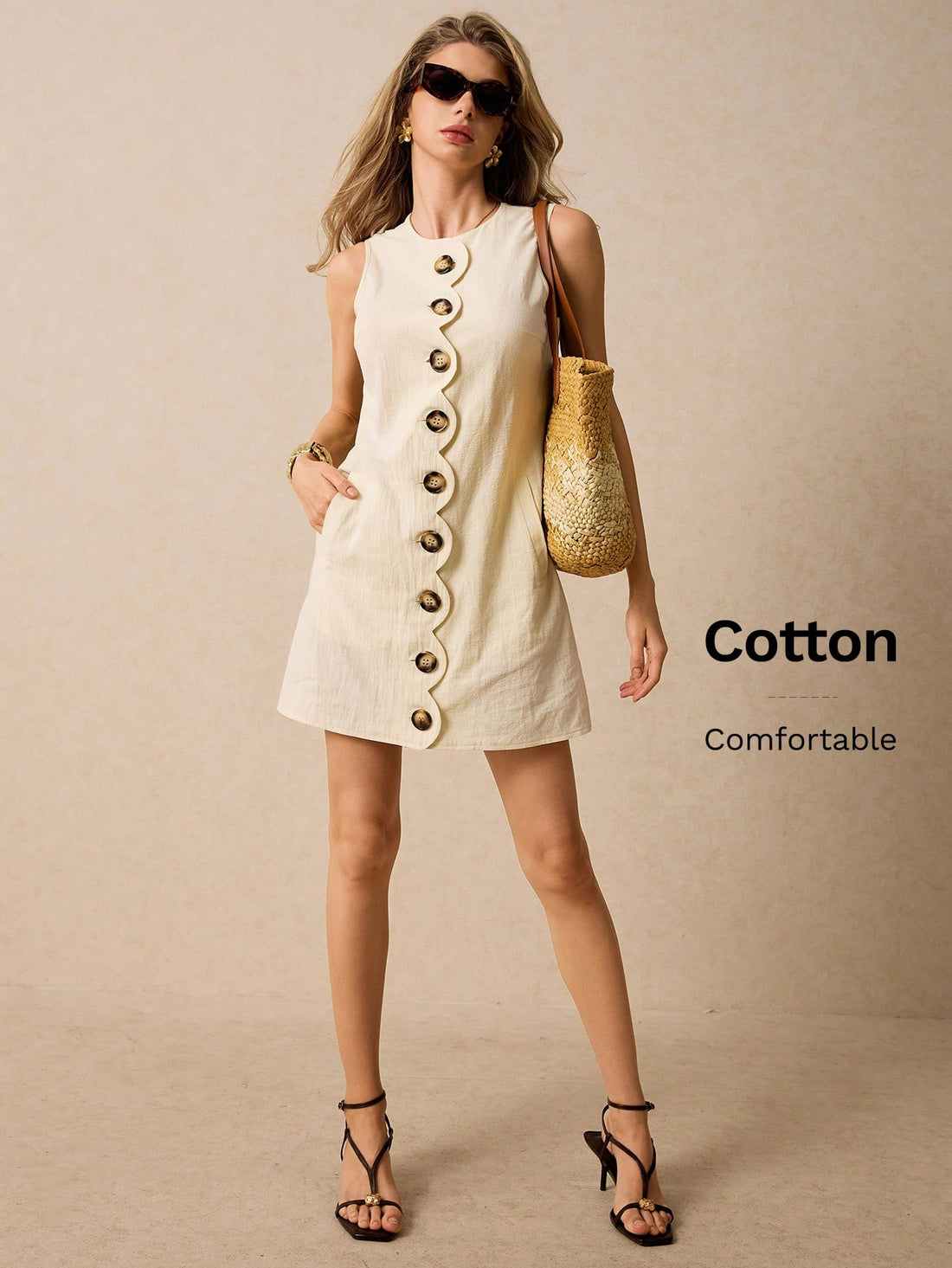 Get ready to turn heads with our Chic Scalloped A-Line Mini Dress - the perfect addition to your summer wardrobe! Its playful design and flattering A-line silhouette make it ideal for any summer outing or everyday style. Stay stylish and comfortable all season long - grab yours today!