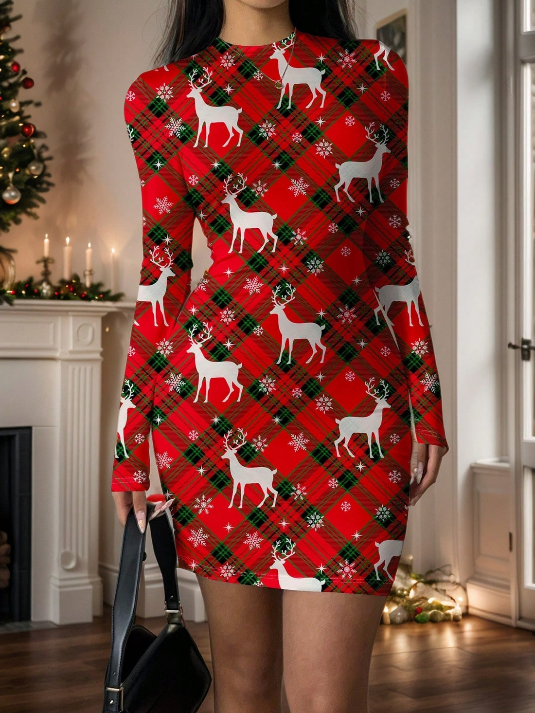 Effortlessly exude holiday glamour in our Chic & Sexy Long Sleeve Bodycon Midi Dress. With its figure-hugging design and elegant long sleeves, this dress is perfect for any festive occasion. The midi length adds a touch of sophistication while still showing off your curves. Make a statement with this must-have holiday piece.