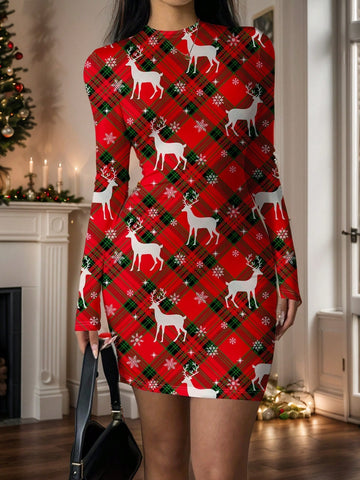 Effortlessly exude holiday glamour in our Chic & Sexy Long Sleeve Bodycon Midi Dress. With its figure-hugging design and elegant long sleeves, this dress is perfect for any festive occasion. The midi length adds a touch of sophistication while still showing off your curves. Make a statement with this must-have holiday piece.