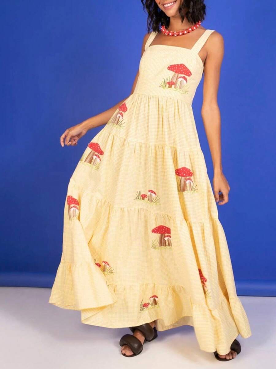 Get ready to make a statement at the beach with our Chic Sleeveless Square Neck Embroidered Tiered Midi Dress! This dress effortlessly combines style and comfort, perfect for your beach day. With its unique embroidered design and tiered midi length, you'll be turning heads in no time. Stay chic and comfortable all summer long in this must-have dress.