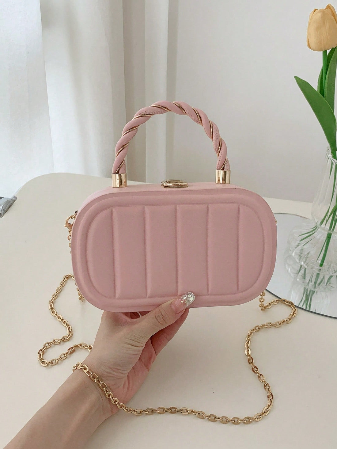 Get chic and organized with our embossed vertical stripe tote bag! Made with solid colors, this stylish bag is perfect for city life. Easily access your belongings while making a statement with its trendy design. Stay confident and fashionable with this versatile tote bag.