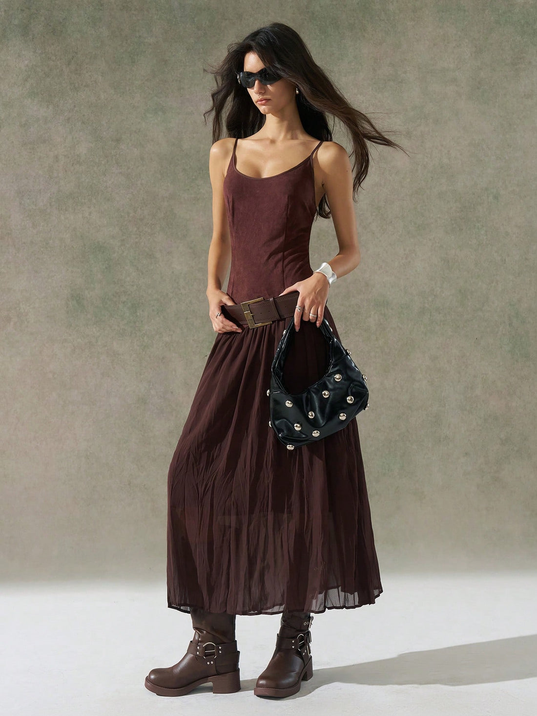 Step out in style with this Chic Solid Color Ruffled Hem Cami Midi Dress! Its playful ruffled hem adds a flirty twist to a sleek, solid color design, perfect for turning heads wherever you go. The comfy midi length and delicate cami straps make it an effortless choice for sunny days or lively nights. Dress it up or down and let your fun, trendy side shine!