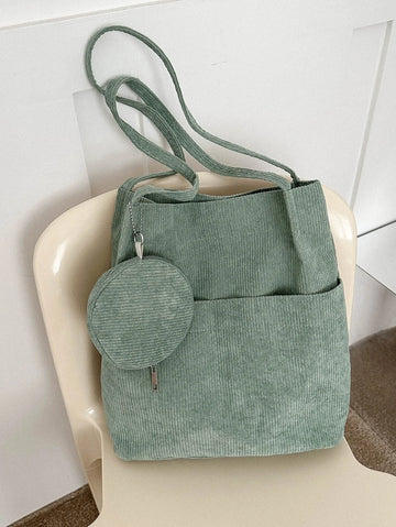 Add a splash of style to your day with this chic solid color tote bag, complete with a handy coin purse. Its versatile neutral shade pairs effortlessly with any outfit, making it your go-to companion for errands, work, or weekend fun. Lightweight yet roomy, it keeps your essentials organized while adding a playful touch to your look. Perfect for women who love fashion with a twist!