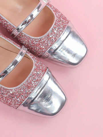 Upgrade your sweet style with these chic & sparkly ballet flats! Featuring faux pearl buttons and a trendy colorblock design, these flats will add the perfect touch of elegance to any outfit. Slip them on and step out in style with confidence.