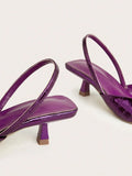 Step into effortless elegance with these chic square toe backstrap flats, designed for the modern woman who values both style and comfort. Featuring a sophisticated kitten heel and sleek PU leather construction, these purple slingbacks transition seamlessly from day to night. The slip-on design with secure backstrap ensures a perfect fit, while the low heel provides all-day wearability. Ideal for fall-winter occasions, from casual outings to special celebrations. True to size for a flawless fit every time.