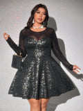 Unleash your inner fashionista with this Chic & Statement-Making Plus Size Metallic Sheer Mesh Sweater Dress. Stand out from the crowd with this unique piece that combines sheer mesh and cozy sweater material. Perfect for making a bold statement while staying comfortable and stylish. (And let's be honest, we could all use a little more shine in our lives!)