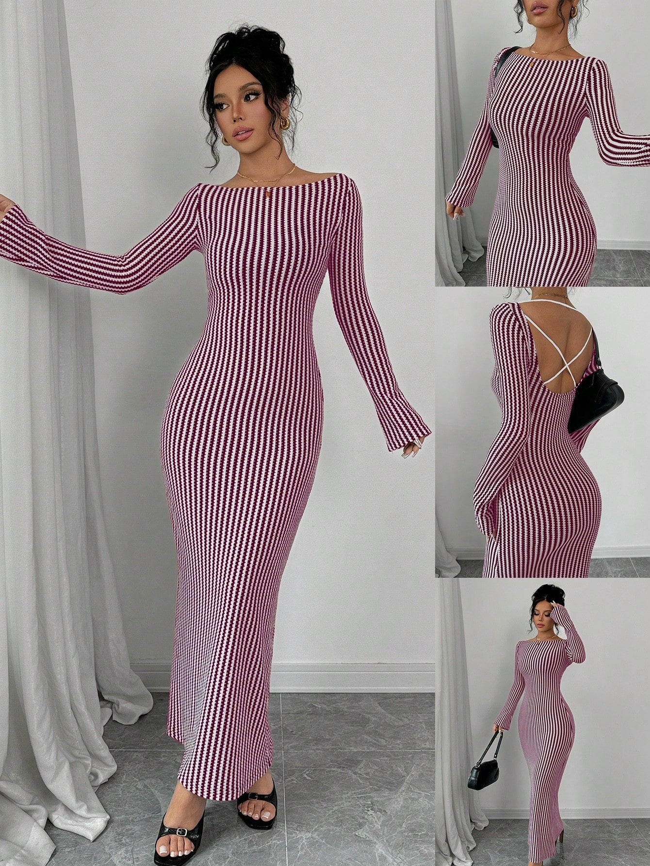 This Chic Striped Backless Dress is the perfect choice for any occasion. Its elegant and sophisticated design, combined with a comfortable fit and stylish striped pattern, make it a versatile and stylish option for any event. Stand out in this dress and exude confidence and grace.