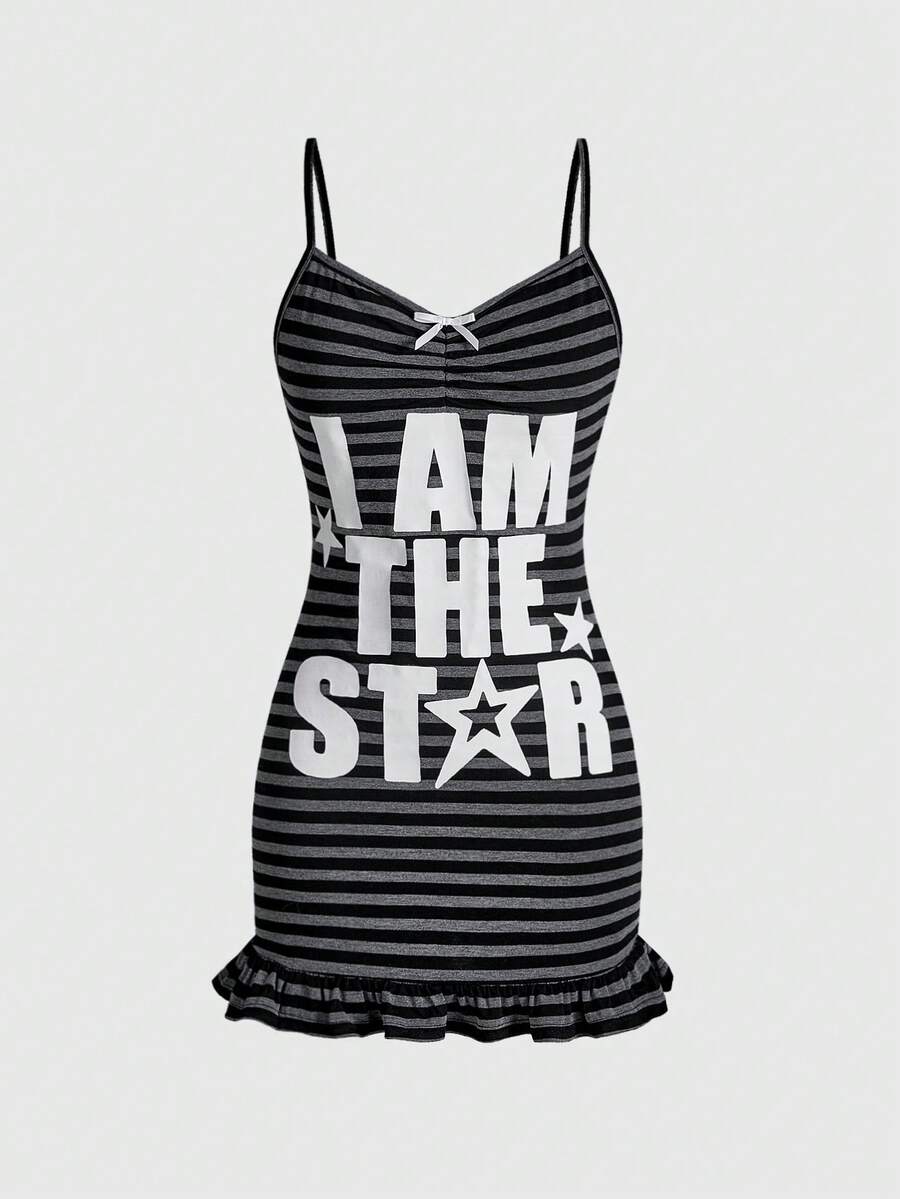 Effortless style meets timeless appeal with this chic striped mini dress. Delicate spaghetti straps frame the shoulders while the flattering striped print adds visual interest and dimension. Perfect for casual outings, weekend brunches, or layered styling, this versatile piece transitions seamlessly from day to night. The mini length offers a modern, playful silhouette that flatters various body types. Lightweight and comfortable, it's an essential addition to any wardrobe.
