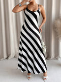 Effortlessly chic! Summer vacation must-have! This striped sleeveless dress is the perfect choice for a carefree and stylish look. Stripes never go out of style! Whether you're strolling on the beach or exploring a new city, this dress will keep you looking cool and confident. Get your vacation on!