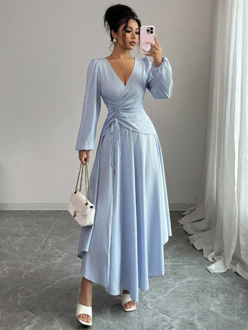 Turn heads with this playful chic striped dress featuring a ruched waist that flatters every curve and an asymmetric hem that adds a flirty twist. Perfect for effortless elegance, it blends bold stripes with a fun silhouette to keep you stylish and comfortable all day long. Whether you're out for brunch or a night on the town, this dress makes dressing up feel easy and exciting.