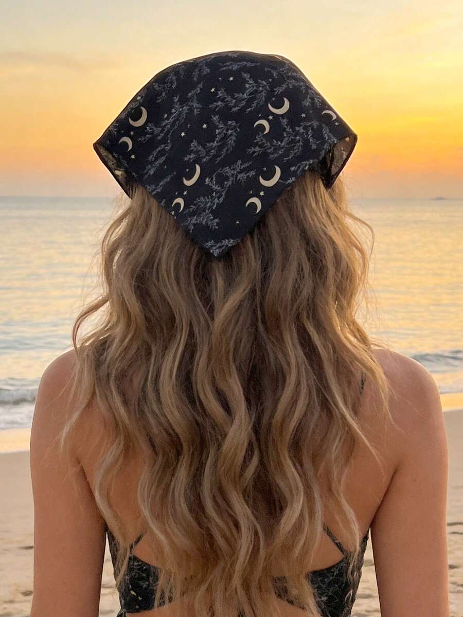 Elevate your summer style with this versatile chic bandana headband. Featuring a striking floral plaid print, it's the perfect boho accessory for beach days, festivals, or casual outings. Made from lightweight 100% polyester, it's comfortable to wear and easy to care for. Whether you tie it as a headband, wrap it around your wrist, or style it in your hair, this multi-purpose piece adds instant flair to any warm-weather look. Available in classic black with playful polka dot accents.