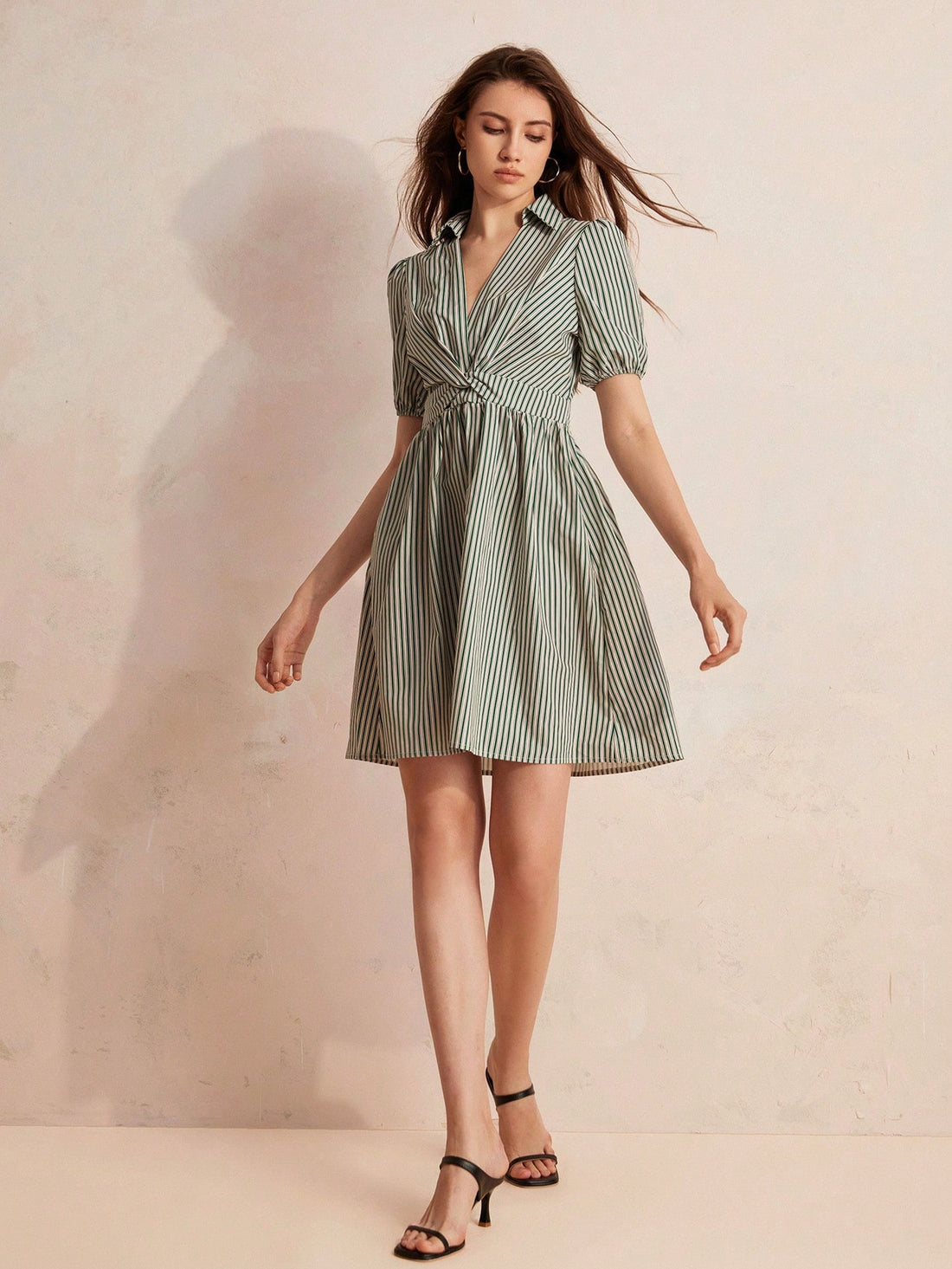 Get ready to turn heads in this chic summer dress! The puff sleeves add a touch of high-end fashion while the waist knot design flatters your figure. Perfect for any occasion, this dress will make you the center of attention (in the best way possible).