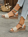 Step into summer with these chic one-strap wedge heel sandals, perfect for your bohemian holiday vibe. Their stylish design adds a playful touch to any outfit while offering comfortable height for all-day adventures. Whether you're strolling the beach or dancing at sunset, these sandals bring effortless charm to your warm-weather wardrobe.