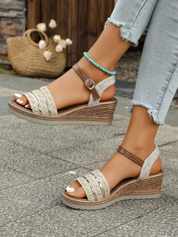 Step into summer with these chic one-strap wedge heel sandals, perfect for your bohemian holiday vibe. Their stylish design adds a playful touch to any outfit while offering comfortable height for all-day adventures. Whether you're strolling the beach or dancing at sunset, these sandals bring effortless charm to your warm-weather wardrobe.