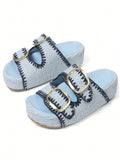Step into summer fun with these Chic Raffia Platform Sandals! Featuring a stylish thick-bottom design and a playful buckle detail, they’re perfect for beach days or casual strolls. Lightweight and breezy, these slides add a touch of flair to any outfit while keeping you comfy all day long. Get ready to turn heads wherever you go!