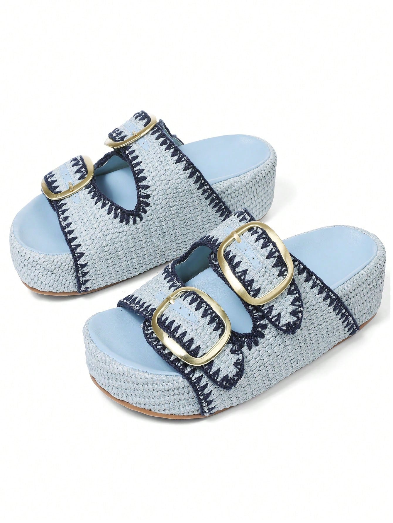 Step into summer fun with these Chic Raffia Platform Sandals! Featuring a stylish thick-bottom design and a playful buckle detail, they’re perfect for beach days or casual strolls. Lightweight and breezy, these slides add a touch of flair to any outfit while keeping you comfy all day long. Get ready to turn heads wherever you go!