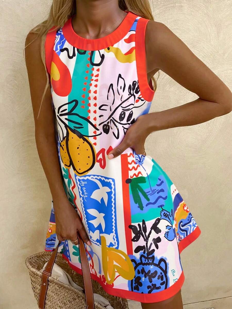 Be the talk of the town in our Chic Summer Sleeveless Dress for Women. Perfect for festivals and everyday wear, this dress will have you looking effortlessly stylish. Made from lightweight fabric, it's comfortable and breezy for those hot summer days. A must-have addition to your wardrobe!