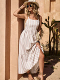 Get ready to turn heads in this playful Chic Summer Striped Ruffle Hem Dress! With adjustable spaghetti straps and a casual style, you'll stay cool and stylish all summer long. The ruffle hem adds a touch of fun and femininity to this must-have dress. Perfect for any occasion, from a day at the beach to a night out with friends.