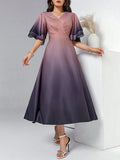 Look effortlessly stylish with our Chic Summer Vibes dress. The elegant ombre design and v-neckline flatters your figure while the ruffle hem adds a touch of femininity. Perfect for any summer occasion, this dress will keep you cool and fashionable all day long.