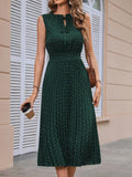 Effortlessly achieve elegance in this Chic Tie-Neck Pleated Maxi Dress. The tie-neck adds a touch of sophistication, while the pleats provide a flattering silhouette. Perfect for any occasion, this dress will have you looking chic and poised (with minimal effort).