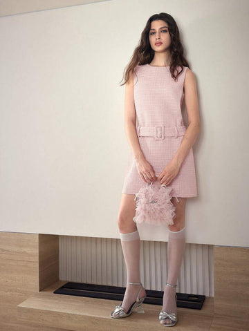 Step into sunshine with this Chic Tweed Belted Sleeveless Dress—your new go-to for spring and summer! Light and breezy yet stylishly textured, it’s perfect for those warm days when you want to feel cool and look sharp. The belted waist adds a flirty twist, highlighting your shape while keeping things fun and fresh. Ready to turn heads wherever you go!