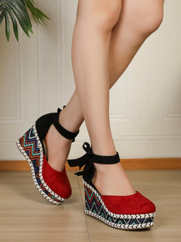 Elevate your style with our Chic Two-Tone Bow Espadrille Wedge Shoes. These stylish shoes feature a trendy two-tone design and a delicate bow detail, perfect for outdoor outings. With a comfortable espadrille wedge, you'll look fashionable and feel supported all day long.