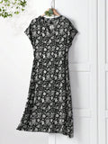 Experience the perfect blend of chic and playful in our V-neck floral print midi dress for women. With its vibrant floral pattern, this dress is the perfect choice for spring and summer events. The v-neckline adds a dash of elegance while the midi length keeps it modern. Get ready to turn heads and embrace the sunny season in style!