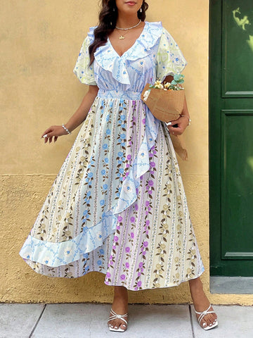 Step into effortless French vacation charm with this chic V-neck dress featuring playful ruffle puff sleeves. Its flattering silhouette and delicate details make it perfect for sunny strolls or café afternoons. Embrace a breezy, stylish look that’s as fun as your getaway.