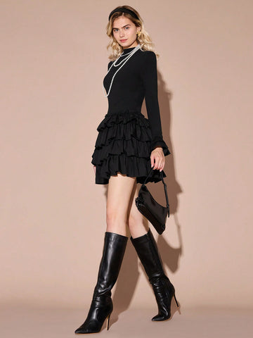 Step into style and confidence with our Chic & Versatile Black Stand Collar Dress! Perfect for all occasions, from work to festive gatherings. Its sleek design and sophisticated stand collar will make you stand out in a crowd. Be the center of attention with this must-have dress in your wardrobe!