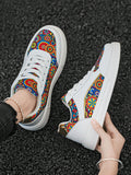 Introducing our Chic & Versatile Trendy Tie-Front Flat Skateboard Shoes with Unique Contrast Prints. Stay fashion-forward with their trendy tie-front design and unique contrast prints. Made for the stylish and adventurous, these shoes are perfect for any occasion. Elevate your outfit with these chic and versatile shoes.