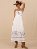 Step out in style with this chic white maxi dress that effortlessly transitions from sunny beach days to elegant evening events. Its flowing silhouette keeps you comfortable and cool, while the versatile design lets you dress it up or down with ease. Perfect for those who love a playful yet sophisticated look, this dress is your go-to for making every occasion feel special.