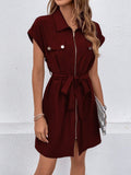 The Chic & Versatile Women's Zippered Short Sleeve Summer Dress is the perfect addition to your wardrobe. With its stylish design and comfortable fit, this dress is perfect for any occasion. The short sleeves and zippered front add a unique touch, making it a versatile option for both casual and formal events. Made from high-quality materials, this dress is sure to become a staple in your summer wardrobe.