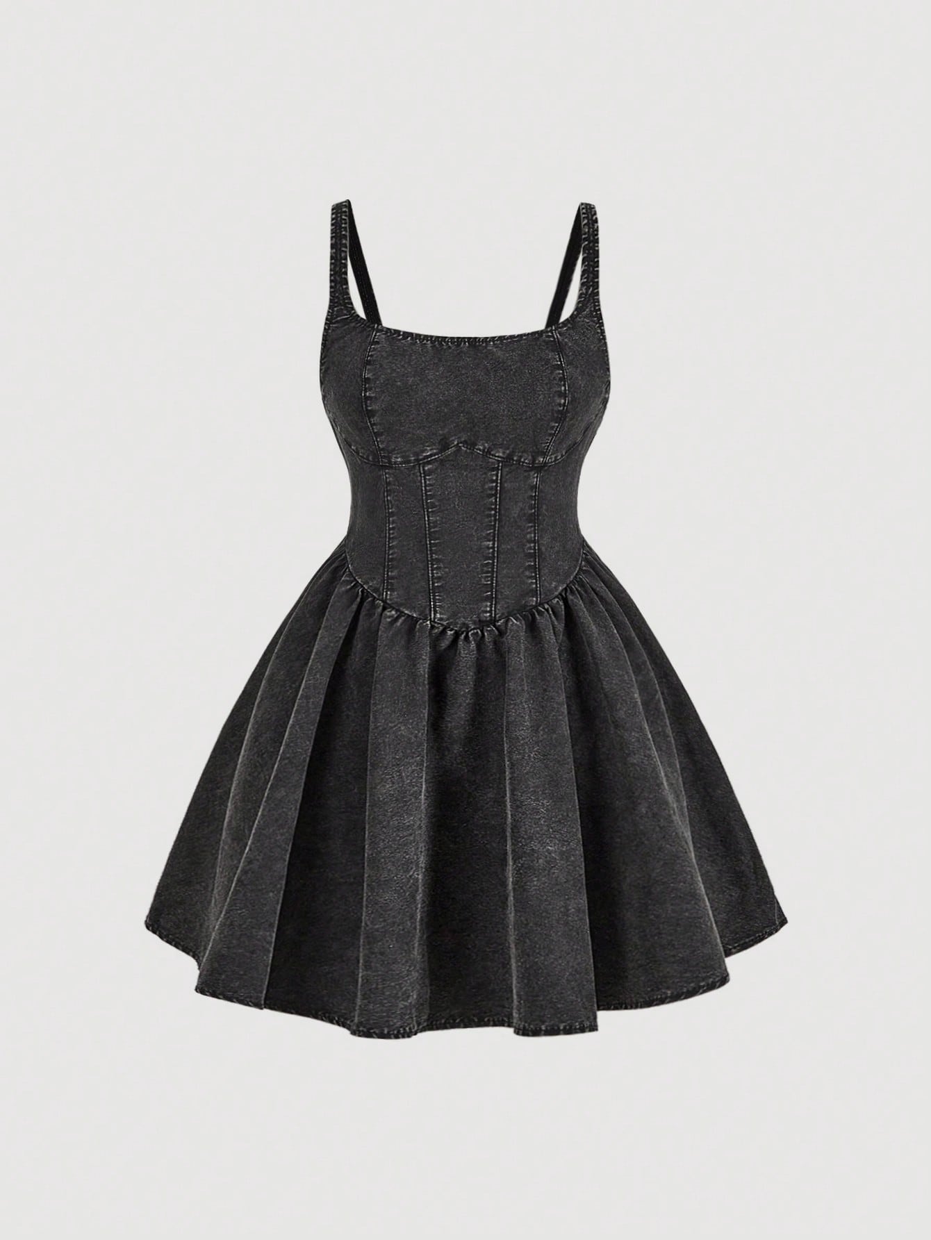 Get ready to slip into style with this Chic Vintage Denim Slip Dress! Featuring spaghetti straps and a sleek vintage denim design, this dress will have you feeling effortlessly stylish. Perfect for any occasion, you'll love the unique, quirky vibe it adds to your wardrobe. (Sleeveless and sassy, this dress is all about chic comfort!)