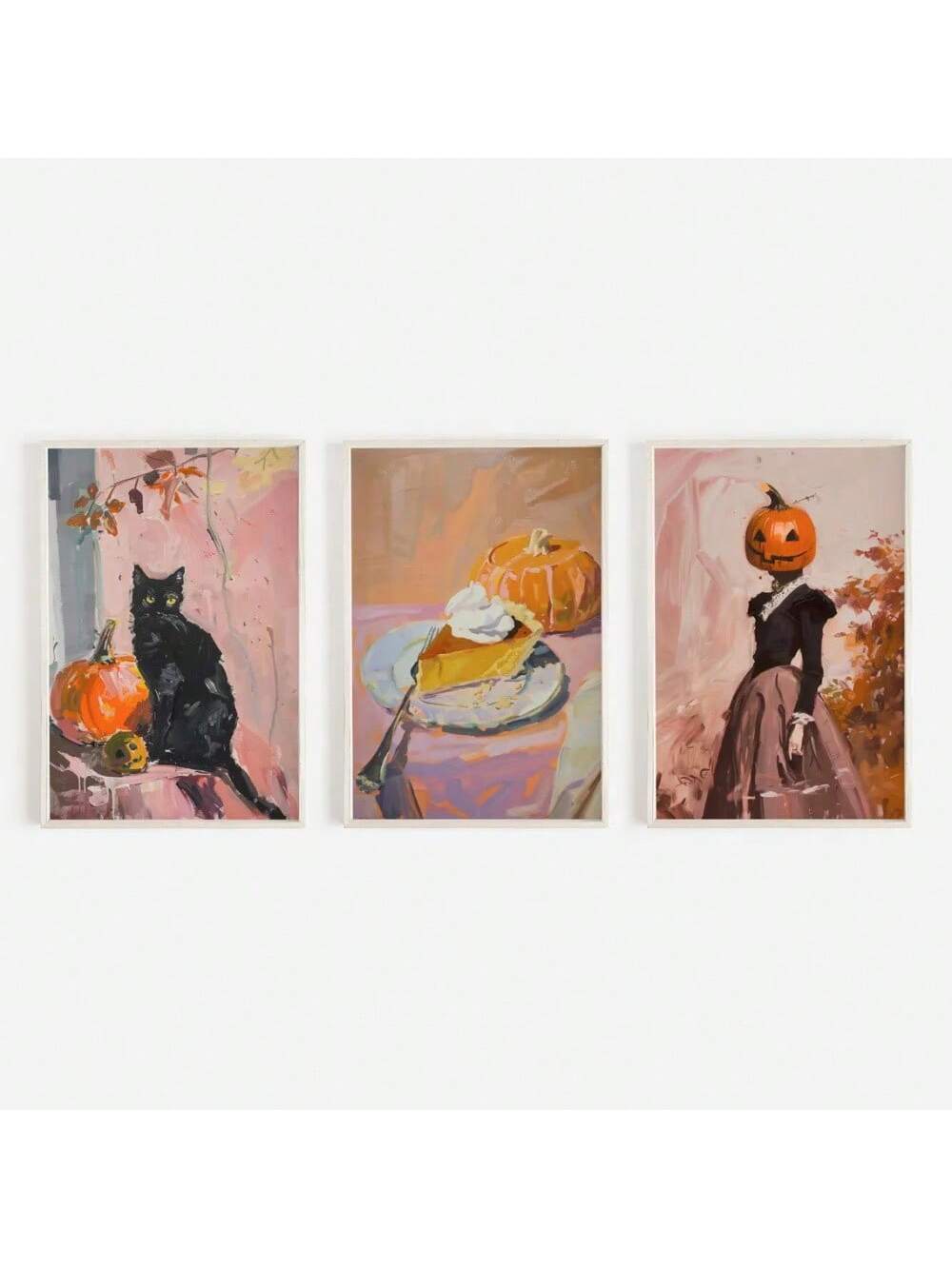 Celebrate Halloween with a playful twist using this Chic Vintage Halloween Artwork set. Featuring three charming prints of girly pumpkin pies, these vintage-inspired designs add a fun and festive touch to your seasonal decor. Perfect for brightening up any room with a sweet, nostalgic vibe that captures the spirit of fall in a stylish way.