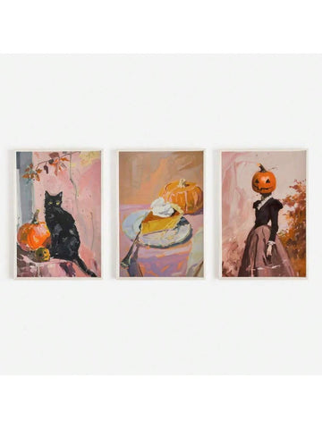 Celebrate Halloween with a playful twist using this Chic Vintage Halloween Artwork set. Featuring three charming prints of girly pumpkin pies, these vintage-inspired designs add a fun and festive touch to your seasonal decor. Perfect for brightening up any room with a sweet, nostalgic vibe that captures the spirit of fall in a stylish way.
