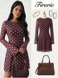 Step into timeless style with this charming polka dot mesh mini dress that effortlessly transitions from casual hangouts to special occasions. The vintage-inspired design features delicate polka dots on sheer mesh fabric, creating a flirty silhouette that flatters every figure. Whether you're heading out on a date, dancing at a party, or keeping it chic for everyday adventures, this versatile piece pairs beautifully with sneakers, heels, or boots. The playful pattern and flattering cut make it an instant wa