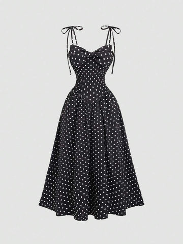 Step into summer with this playful vintage-inspired maxi dress. Featuring a vibrant red polka dot pattern and delicate floral accents, its backless design and charming bow add a flirty touch. Lightweight and breezy, it’s perfect for sunny days and warm evenings, combining classic style with a fun, modern twist.