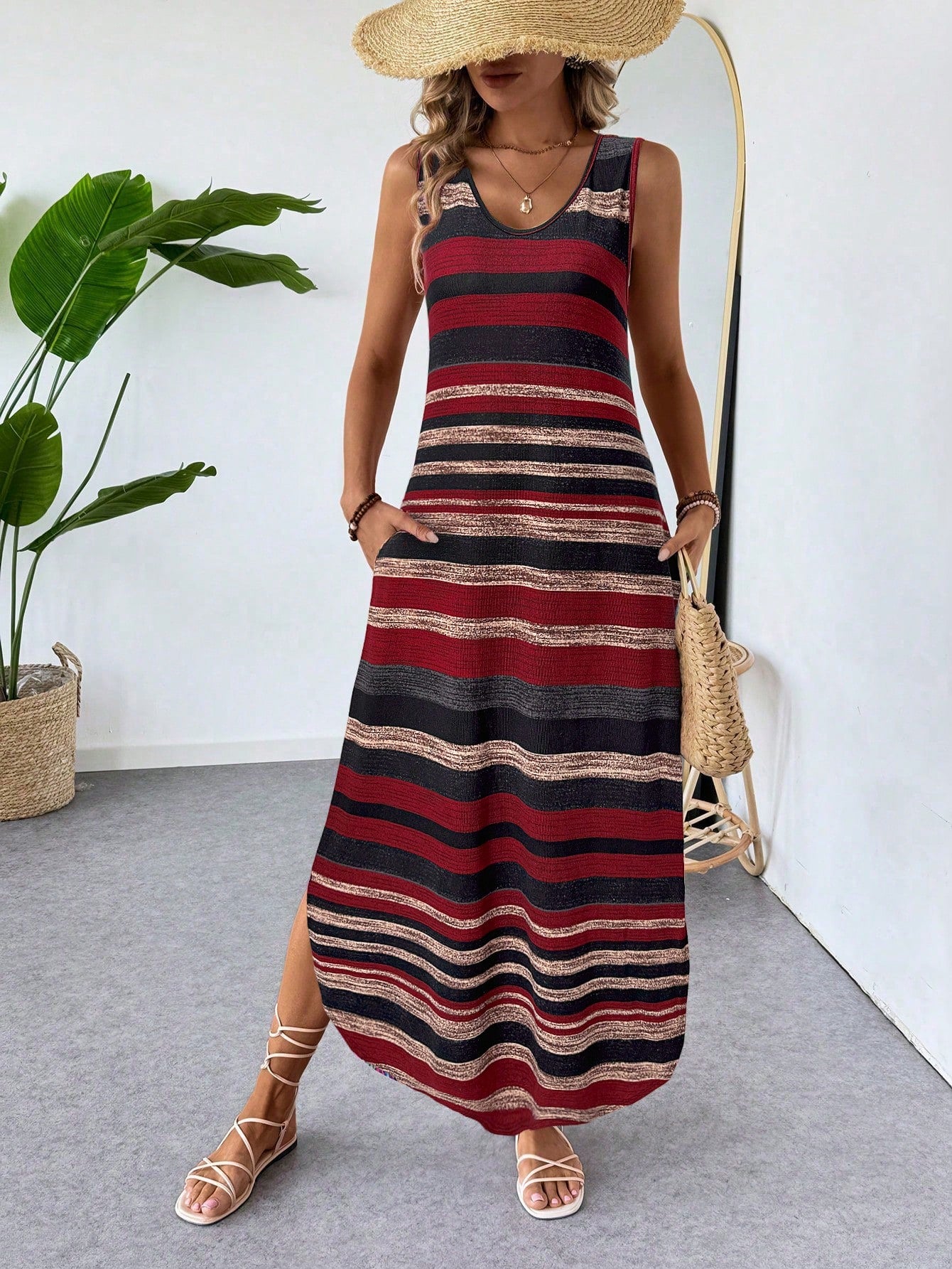 Get ready to turn heads this spring and summer with our chic vintage striped pocket dress! This dress is perfect for all your spring and summer escapes, featuring trendy stripes and convenient pockets for a fun and stylish look. Whether you're hitting the beach or exploring a new city, this dress will be your go-to for effortless fashion and functionality. Order yours now!