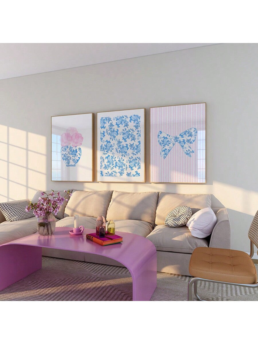 Elevate your space with our Chic Watercolor Bow & Peony Canvas Set. Featuring a stylish and aesthetic design, this wall art brings a touch of personality to any room. Perfect for those looking for a unique and fun addition to their decor. (No more boring walls!)