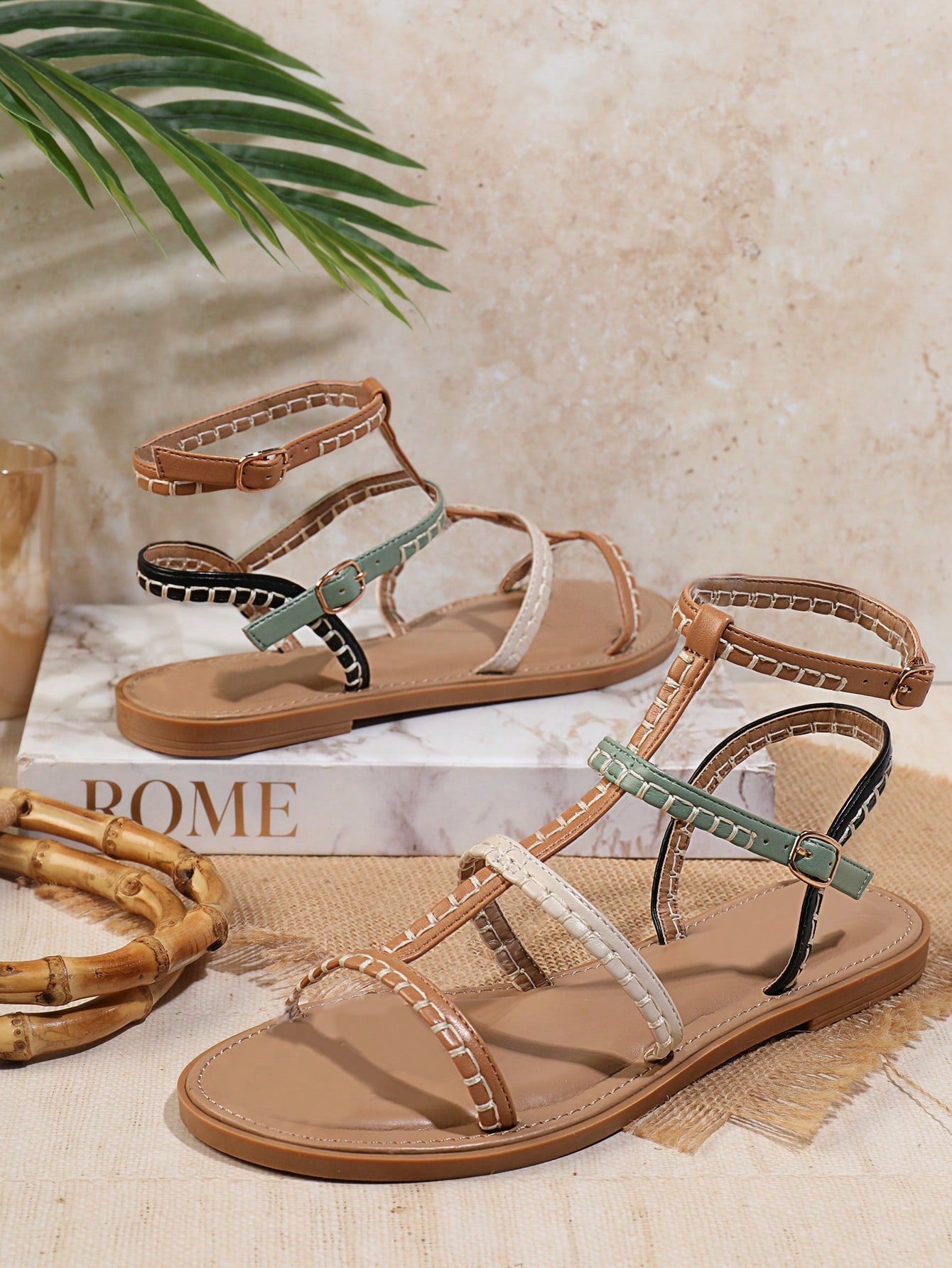 Elevate your summer style with our Chic Whip-Stitch Strippy Sandals. These sandals effortlessly combine fashion and comfort with their chic whip-stitch design. Perfect for any summer occasion, they provide a stylish and comfortable touch to any outfit. Available now for the perfect summer look.
