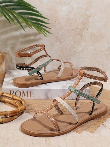 Elevate your summer style with our Chic Whip-Stitch Strippy Sandals. These sandals effortlessly combine fashion and comfort with their chic whip-stitch design. Perfect for any summer occasion, they provide a stylish and comfortable touch to any outfit. Available now for the perfect summer look.