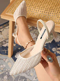 Experience the breathtaking fusion of bridal heritage and sharp, modern architectural tailoring. This stunning lace-embroidered shoe is meticulously designed for the woman who values a high-fashion, 