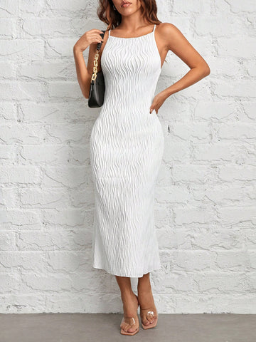 This Chic White Fuzzy Textured Long Cami Dress is perfect for petites, offering a stylish and comfortable option for your wardrobe. The fuzzy texture adds a touch of sophistication, while the long length provides a flattering silhouette. Perfect for any occasion, this dress is a great addition to your collection.