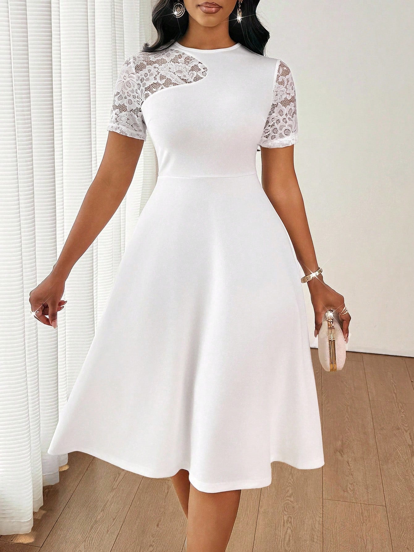 Chic White Graduation Dress for Women