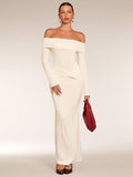 Get ready to turn heads at fall weddings and homecoming events with our Chic White Off-The-Shoulder Knit Dress. Featuring a unique twist detail and comfortable knit fabric, this dress will keep you looking stylish and feeling confident all day long. Perfect for any occasion, don't miss out on this must-have piece!