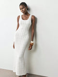 Step out in style with this Chic White Sleeveless Dress featuring a daring slit. Its sleek design perfectly blends elegance and fun, making it your go-to for graduation day or ringing in the New Year. Feel confident and festive while turning heads wherever you go!