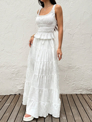 Elevate your everyday style with this effortlessly chic white two-piece outfit! Designed for the modern woman who loves versatility, this set pairs a crisp, tailored top with perfectly coordinated bottoms for a polished look that works from morning coffee runs to casual lunch dates. The clean white palette keeps things fresh and timeless, while the two-piece design lets you mix and match with your existing wardrobe. Whether you're dressing up with accessories or keeping it laid-back, this outfit is your new